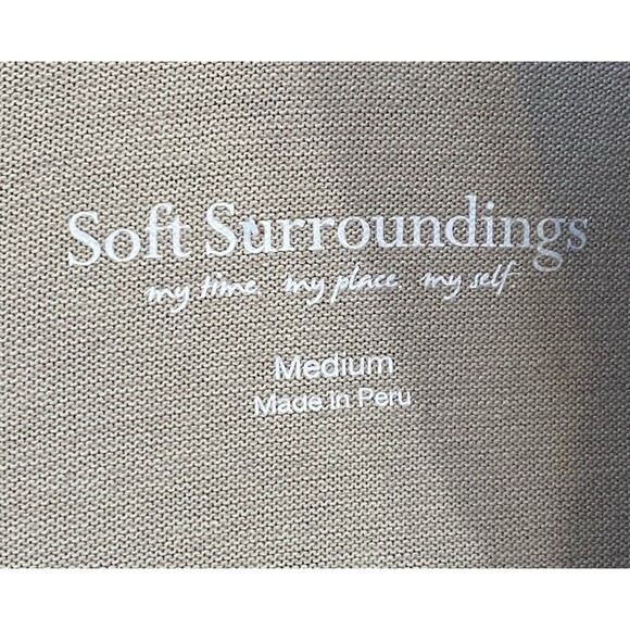 Soft Surroundings Long Modal Cardigan Medium Tan Knit Open Front Style 2EG80 - Picture 6 of 11